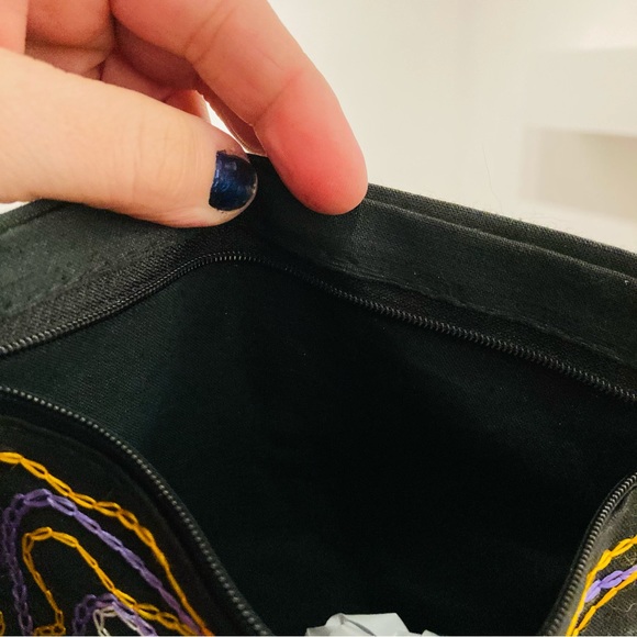 Vintage Y2K Mirrored/Embroidered Black Boho Crossbody Bag - Picture 7 of 8